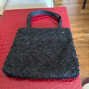 Very Pretty Black Beaded Evening Bag